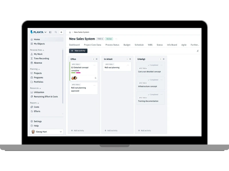 Kanban Board with tasks